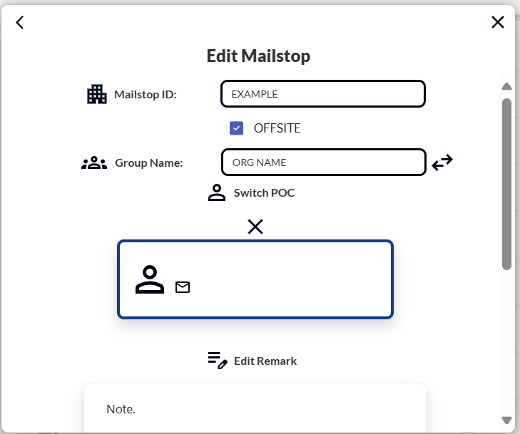 Edit form for a MailStop record
